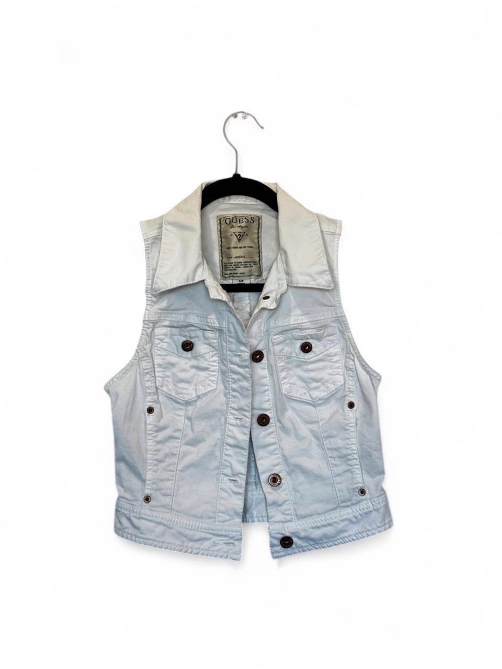 VTG GUESS Denim Vest White Size S